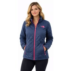 THE NORTH FACE Jacket Women's XL Blue Pink Zip Lightweight Puffer